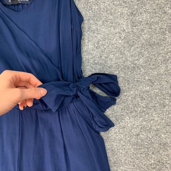 One Clothing Faux Wrap Romper Womens XS Extra Small Storm Waist Bow Playsuit - Picture 6 of 11